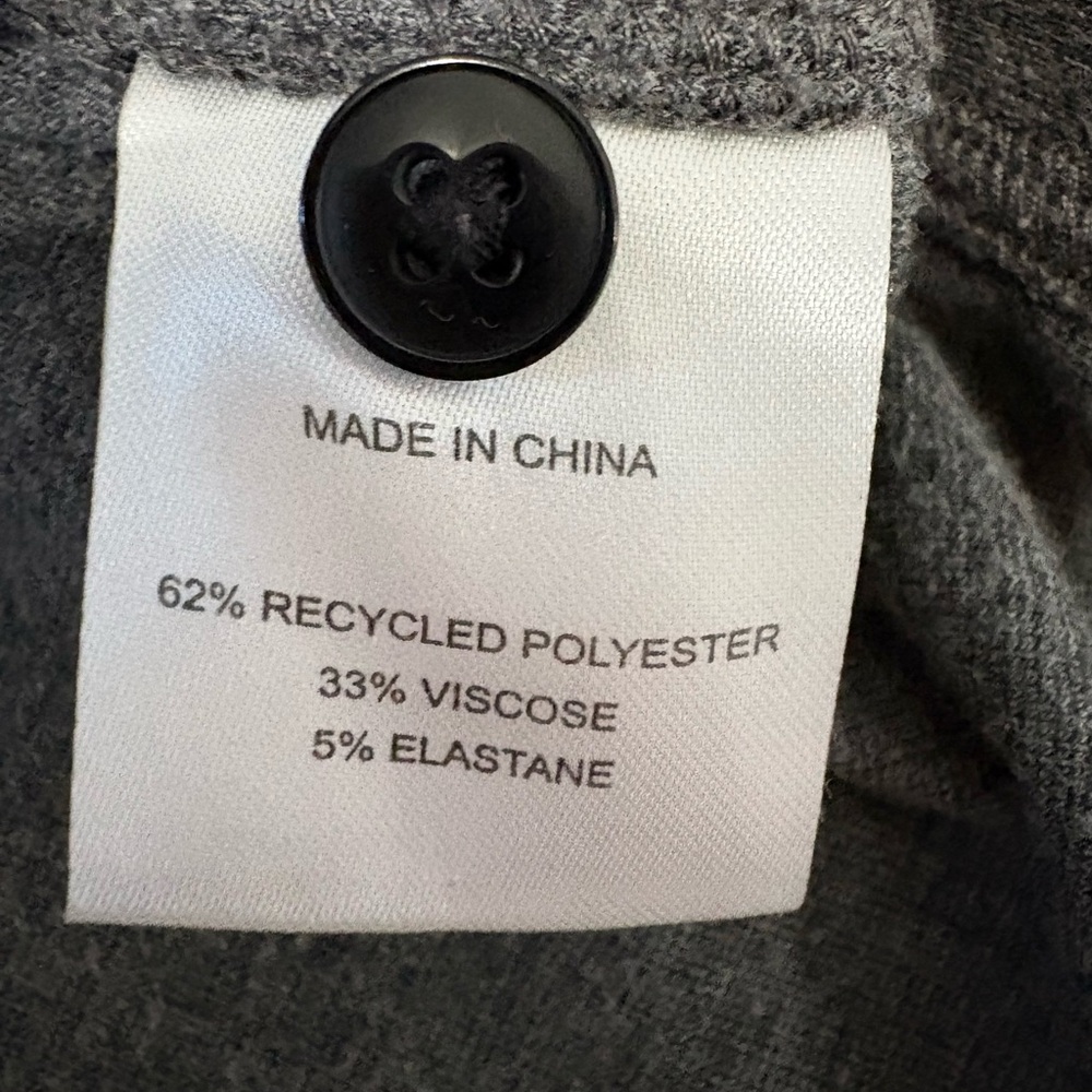 Quince Brushed Sweater Fleece Flannel Shirt in Charcoal Buffalo Plaid Sz S - Picture 7 of 8